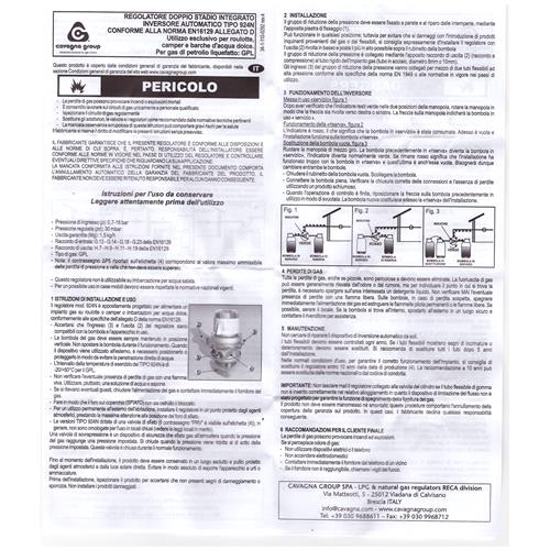 REGOLATORE SCAMBIATORE GAS 30MB 1.5KG A NORMA PER CAMPER