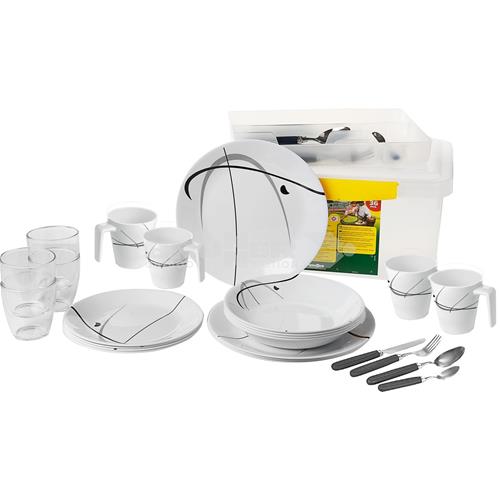 KIT PIATTI E ACCESSORI IN MELAMINA 4 PERSONE 36PZ SERENADE ALL INCLUSIVE 0830154N.C6A
