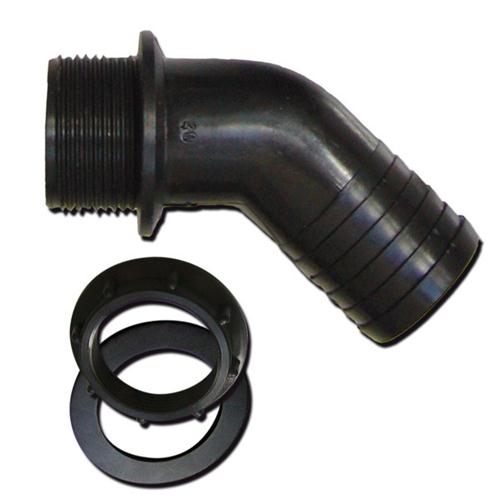 RACCORDO PORTAGOMMA 45° 40MM 1 1/4M C/GUARNIZIONE E GHIERA