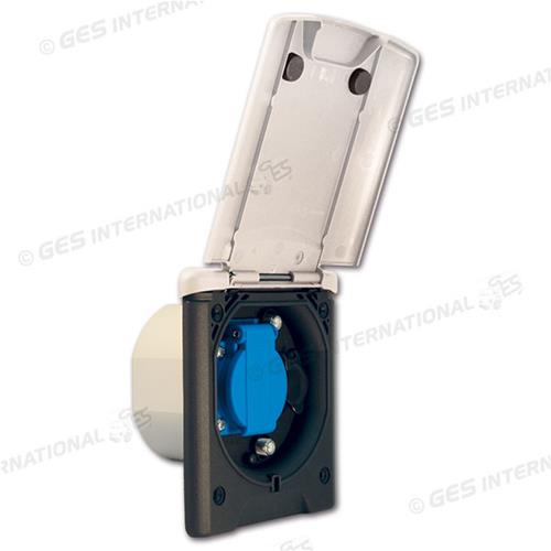 PRESA TV-SAT-230V-12V FORO DIAMETRO 90MM SAGOMATA BIANCO