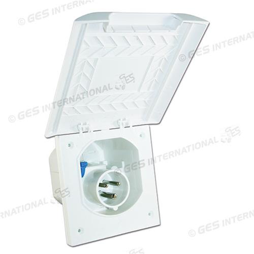 PRESA DI CORRENTE MASCHIO FISSA 230V FORO DIAMETRO 100MM SERIE ELEMENT