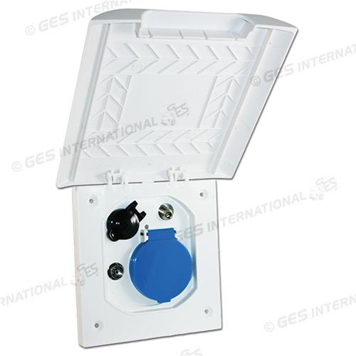 PRESA TV-SAT-230V-12V FORO DIAMETRO 100MM SERIE ELEMENT