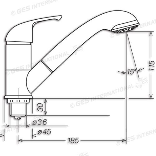 MISCELATORE MONOCOMANDO KAMA CON DOCCIA ESTRAIBILE 36MM