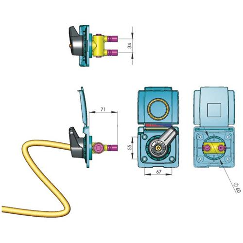 PRESA ESTERNA ACQUA CON MISCELATORE TUBO 150MM ATT. JHON GUEST 12MM