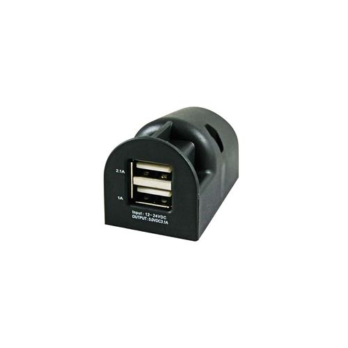 PRESA USB DOPPIA 3.1A NERO DA APPOGGIO FISS. A VITI