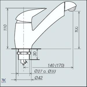 MISCELATORE CARAVAN PELIKAN CROMO CON INTERRUTTORE FORO 33MM