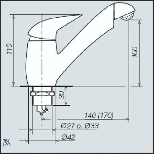 MISCELATORE CARAVAN PELIKAN CROMO CON INTERRUTTORE FORO 33MM