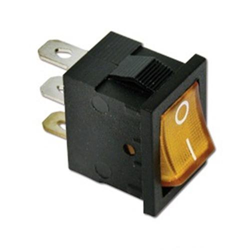INTERRUTTORE LUMINOSO RETTANGOLARE ARANCIO 12V 20X13MM