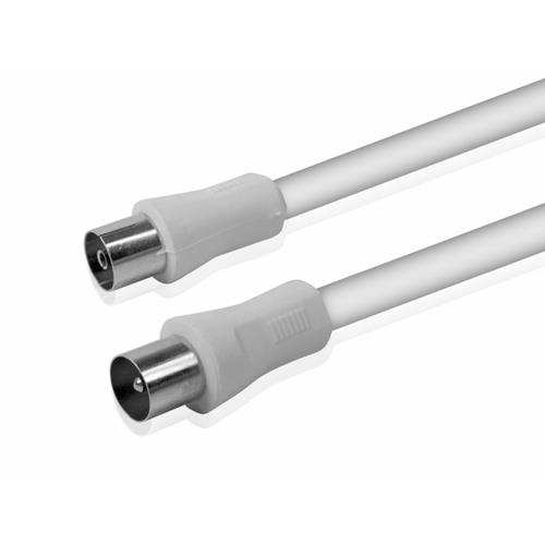 Cavetto TV 2,5 M Spina-prescia 90° Nero – Schermatura >85 DB, Doppio Foglio Alluminio E 32 Fili CCS
