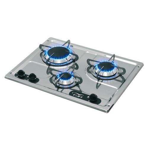 PIANO COTTURA A GAS CON 3 FUOCHI 1000+1900+3000W BURNY