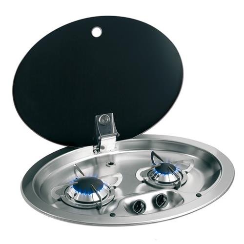 PIANO COTTURA A GAS CON 2 FUOCHI 1000+1900W HOODINY