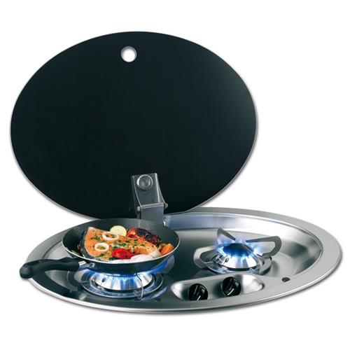 PIANO COTTURA A GAS CON 2 FUOCHI 1000+1900W HOODINY