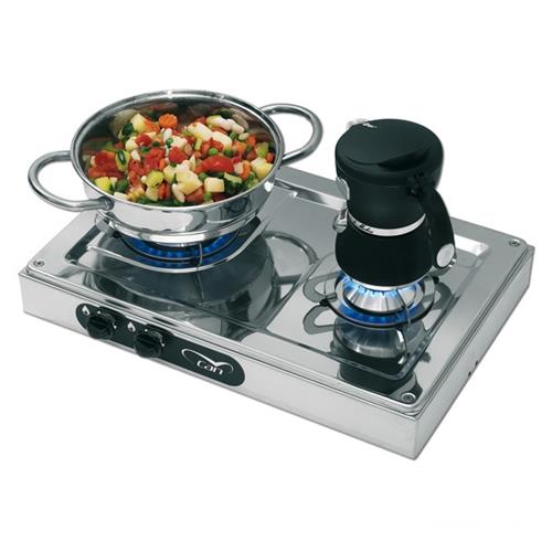 PIANO COTTURA A GAS CON 2 FUOCHI 1000+1900W HOTTY