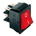 INTERRUTTORE LUMINOSO RETTANGOLARE ROSSO 220V 28X22.5MM