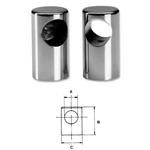 SUPPORTO OTTONE CROMATO PASSANTE Ø25MM