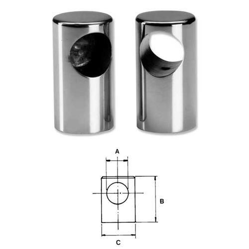 SUPPORTO OTTONE CROMATO PASSANTE Ø25MM