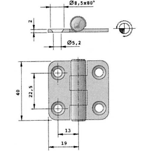CERNIERA INOX 40X38MM