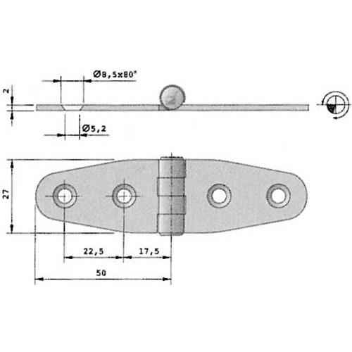 CERNIERA INOX 27X100MM