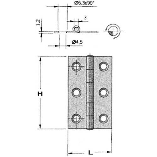 CERNIERA INOX 40X40MM