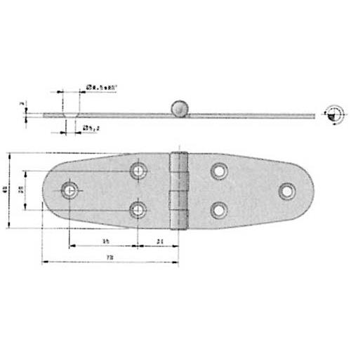 CERNIERA INOX 42X156MM