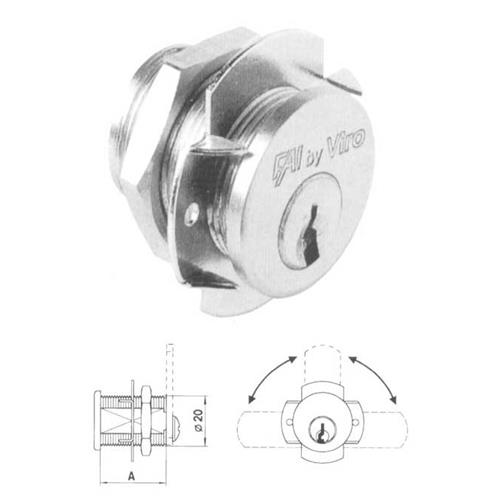 SERRATURE IN OTTONE NICHELATO Ø20MM