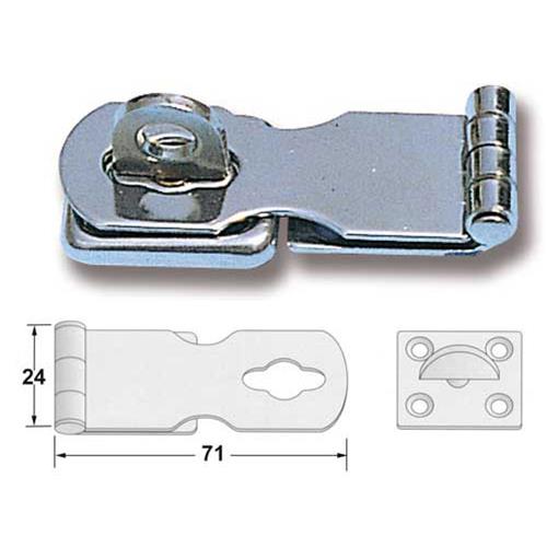 CERNIERA INOX CON PORTALUCCHETTO GIREVOLE 95X25MM