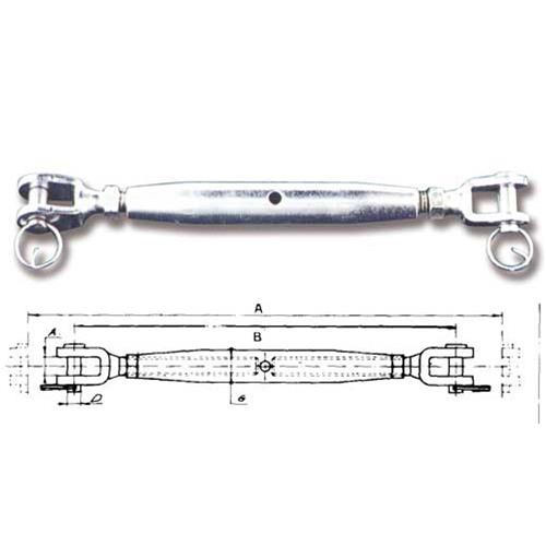TENDITORE INOX A DUE FORCELLE Ø 10MM