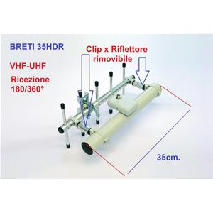 ANTENNA OMNIDIREZIONALE BRETI 35HDR CON ADATTATORE D'IMPEDENZA BIANCA E RIFLETTORE