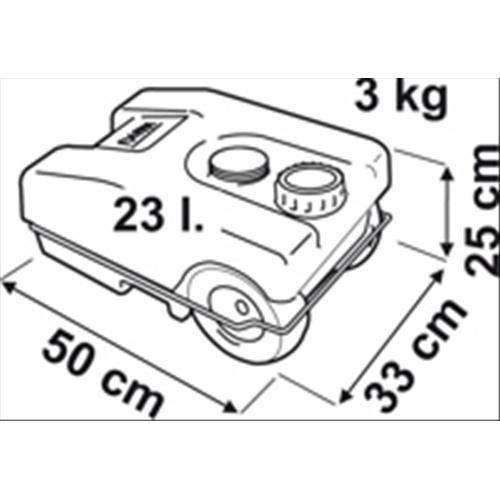 SERBATOIO ACQUE SCURE CON RUOTE ROLL TANK 23 W 02428A01-