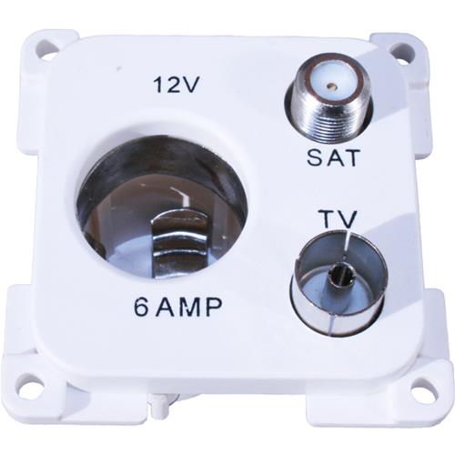 PRESA 12VAUTO+TV+SAT (PRESA 12V ACCEND.+TV 9,5+SAT) BIANCO