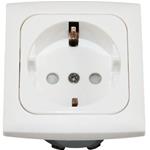 PRESA 230V SCHUKO + CORNICE SENZA COPERCHIO + SCATOLA PROT. BIANCO