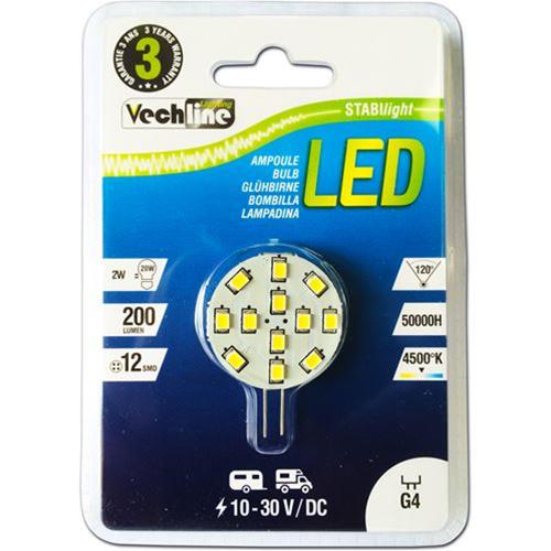 LAMPADA LED G4 200LUM 2,0W 10-30V ATTACCO LATERALE