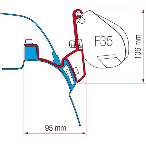 STAFFE PER F35 ADAPTER VW T5/T6 CALIFORNIA 98655-748