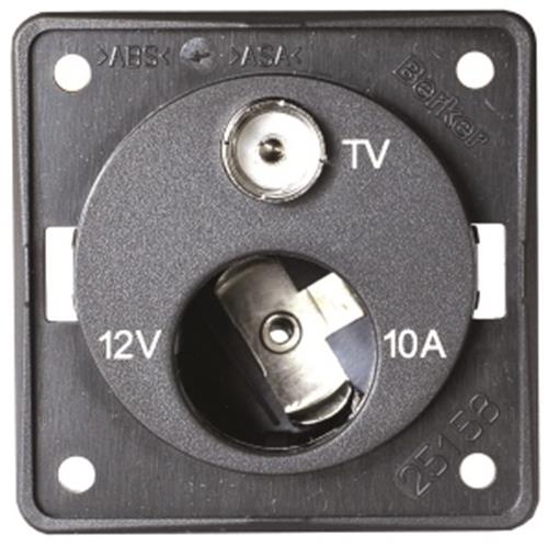 PRESA 12VAUTO+TV (PRESA 12V ACCENDISIGARI+TV 9,5 75OHM) MARRONE BMP12ATV/M