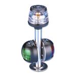 SERIE 3 FANALI 12V BIANCO 360° + ROSSO 112,5° + VERDE 112,5°20MT SU ASTA 300MM