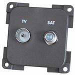 PRESA TV+SAT (TV 9,5 75OHM+SAT F 75OHM) MARRONE MPTVS/M