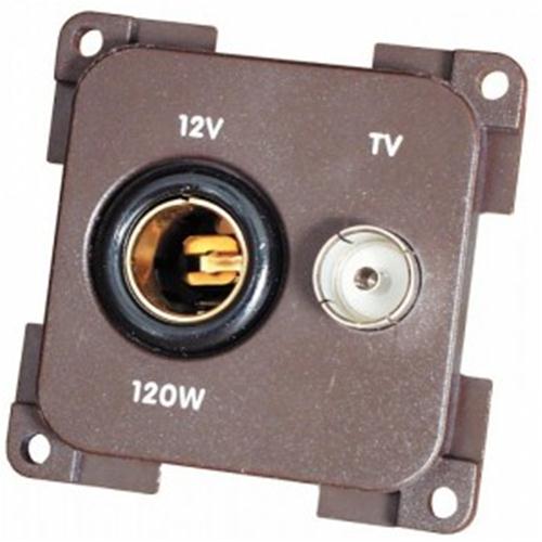 PRESA 12V+TV (PRESA 12V PICCOLA+TV 9,5 75OHM) GRIGIO MP12TV/G