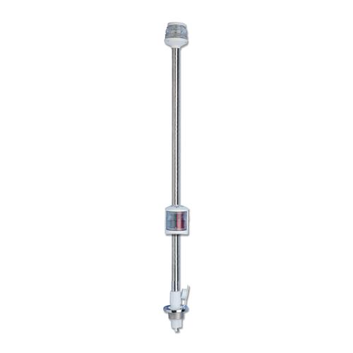 FANALE 12V “POLE 360°” A 360°20MT ASTA BAIONETTA ATTACCO PIANO 1000MM BIANCO + CROCE DEL SUD ROSSO/VERDE