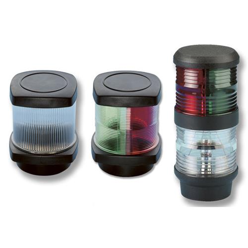 FANALE “CIRCOLARE” 12V BIANCO 360° + ROSSO/VERDE 225°20MT NERO