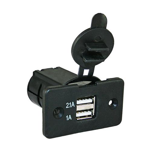 PRESA USB DOPPIA 3.1A NERO DA INCASSO FISS. A VITI