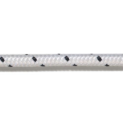 TRECCIA POLIESTERE Ø MM.6 BIANCO FILO NERO RT400MT