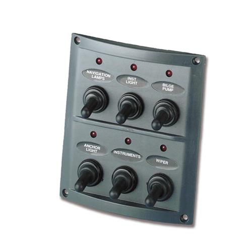 PANNELLO DI COMANDO 6 INTERRUTTORI PILOT NERO