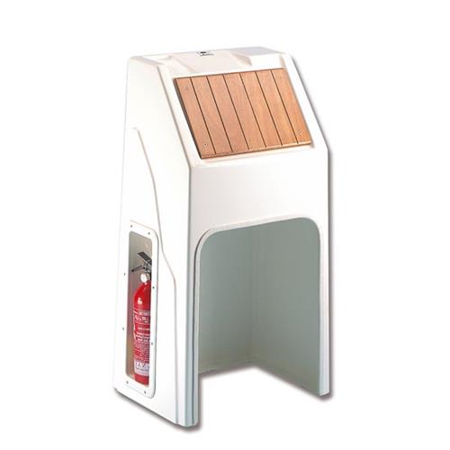CASSERO DI GUIDA CON PORTA ESTINTORE E ANTA 360X370X700+230H MM
