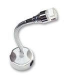 FARETTO 12V FLESSIBILE LED CROMO TESTA ACRILICO 1W CON PRESA USB E LUCE NOTTURNA BLU 