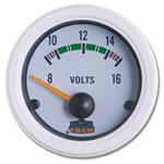 VOLTMETRO GAUGE LINE INCASSO 52 MM BIANCO 8/16 VOLT