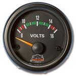 VOLTMETRO GAUGE LINE INCASSO 52 MM NERO 8/16 VOLT