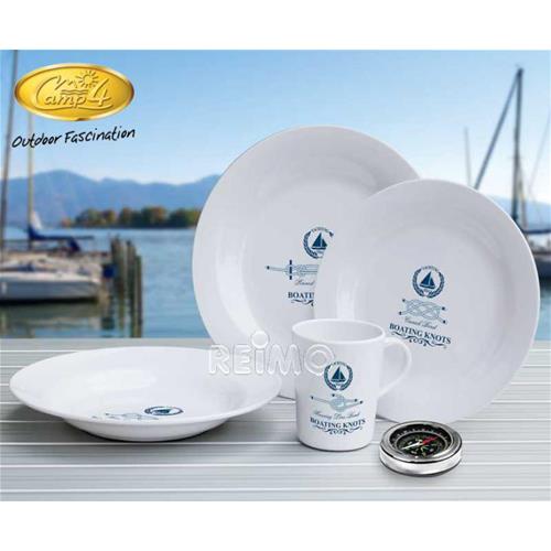 KIT PIATTI E ACCESSORI IN MELAMINA 2 PERSONE 8PZ MARITIME