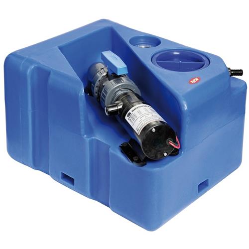 SERBATOIO BLU PER SCARICO 40LT 50X39X30 (AXBXH) CON MACERATORE 12V