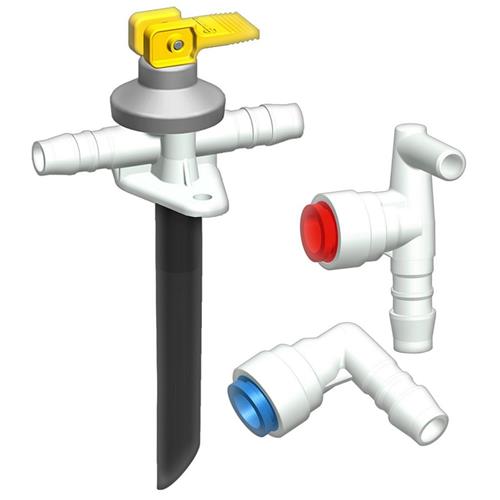 VALVOLA DI SCARICO PER BOILER ATT. PORTA GOMMA 12MM 114 70141.02 + KIT RACCORDI PER COMBI