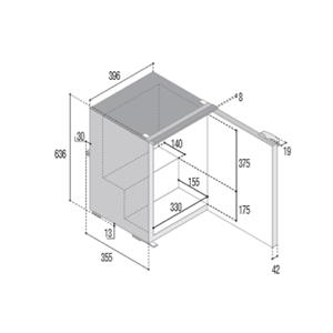 FRIGORIFERO COMPRESSORE DA INCASSO C50I NERO